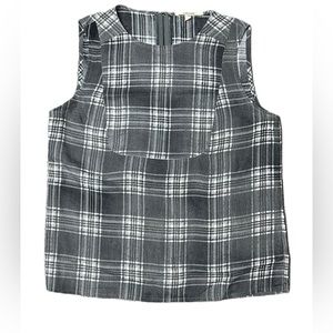 SOLD • J Brand Ready to Wear Bianca Grey Plaid Sleeveless Top Size Small